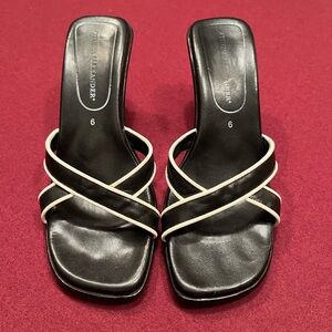 Athena Alexander Black/white slide heels -size 6